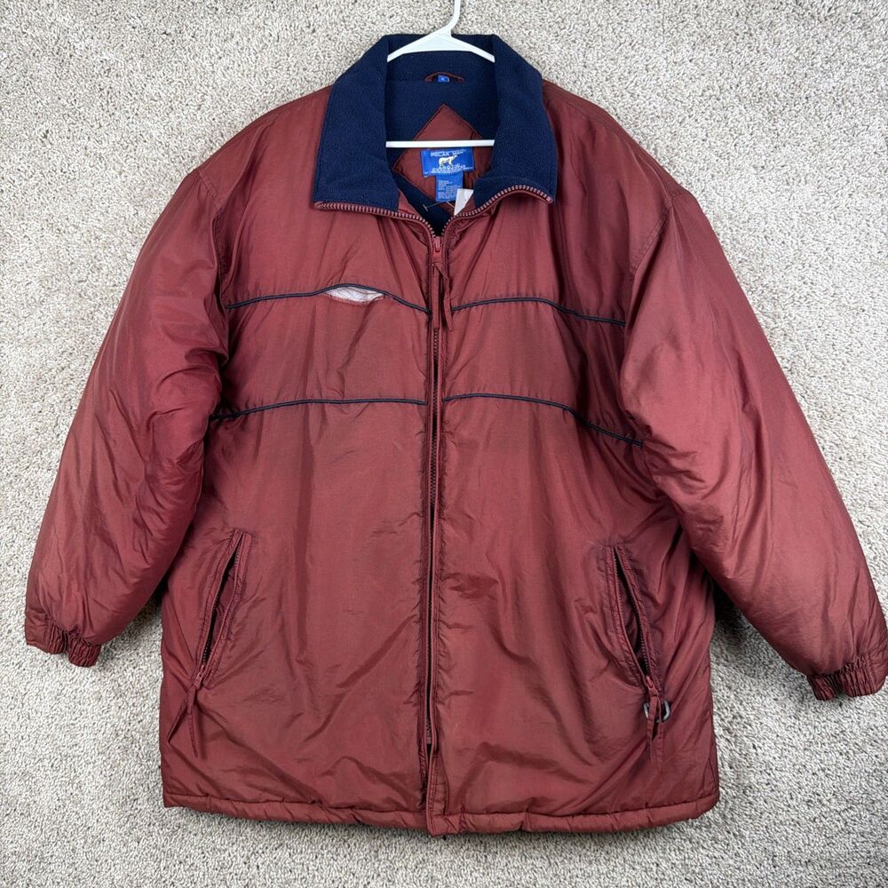 Haband Mens XL Jacket Maroon Arctic Bear Collection Fleece Full Zip